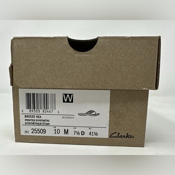 Clarks Breeze Sea Women's Sandals Comfort Flip Flops Pewter Size 10 M - Picture 13 of 13